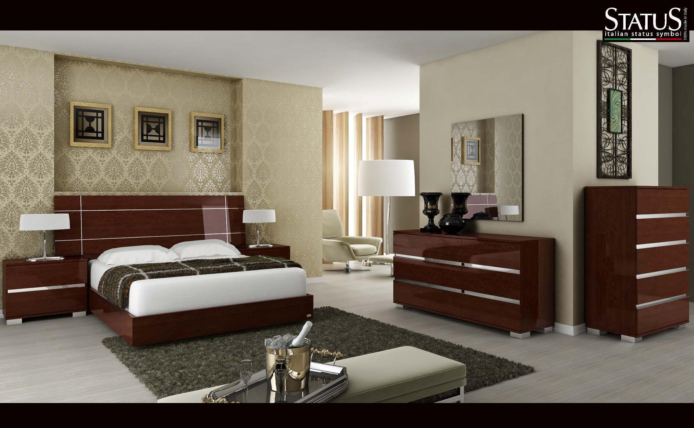 Modern Bedroom Sets
 DREAM KING SIZE MODERN DESIGN BEDROOM SET WALNUT 5 pc