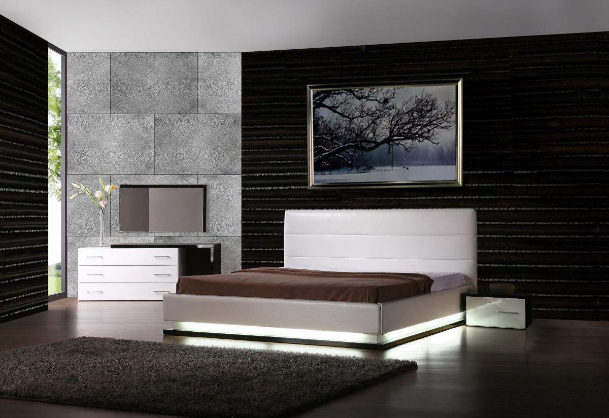 Modern Contemporary Bedroom Furniture
 Exotic Leather Modern Contemporary Bedroom Sets feat Light