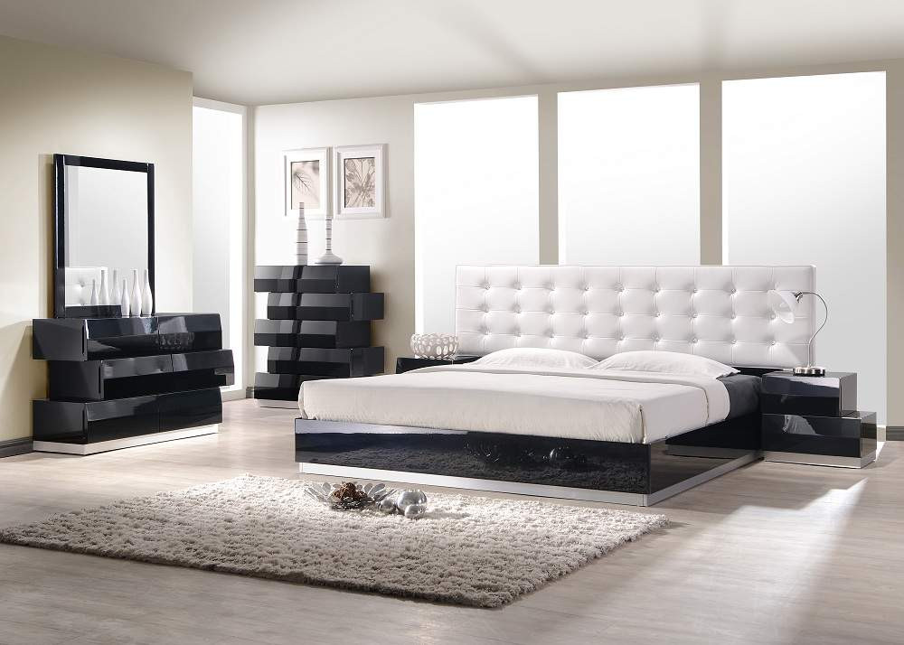 Modern Contemporary Bedroom Furniture
 Exquisite Leather Modern Master Beds with Storage Cases
