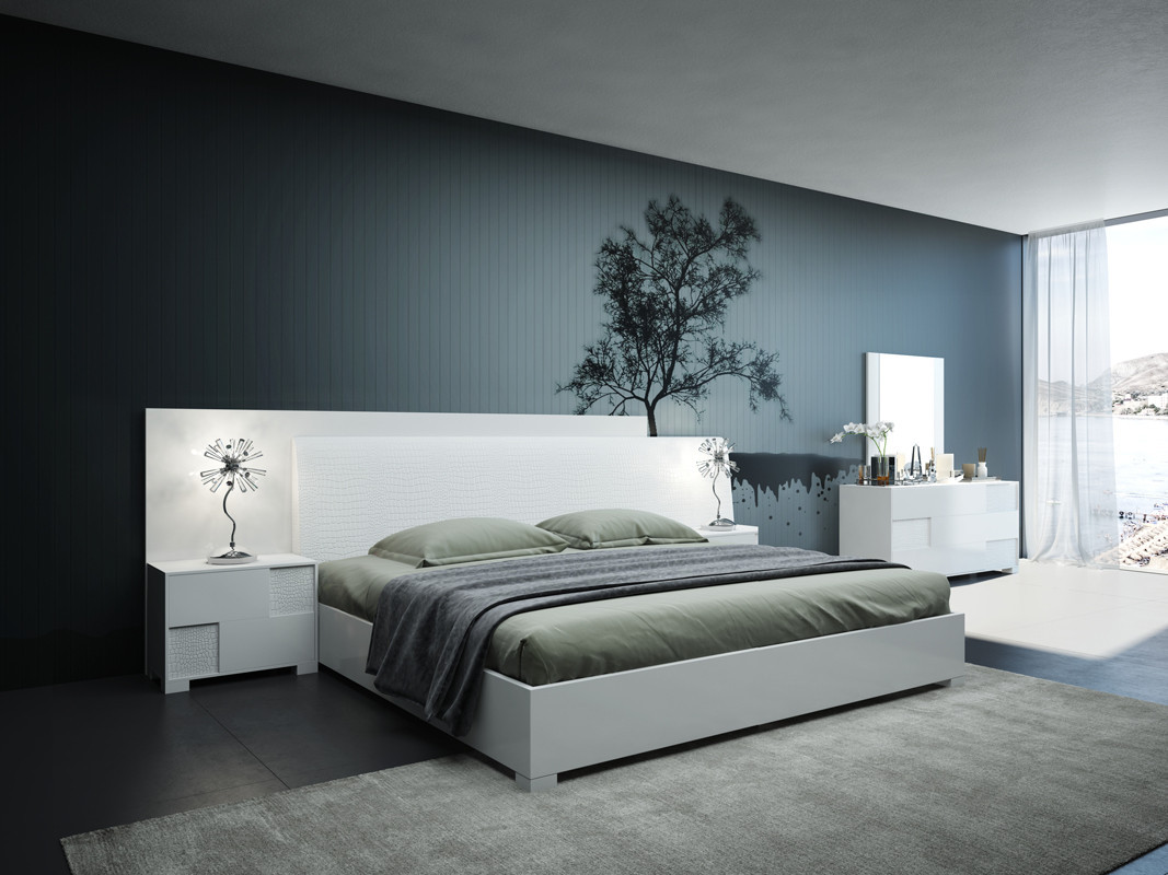 Modern Contemporary Bedroom Furniture
 Modrest Monza Italian Modern White Bed