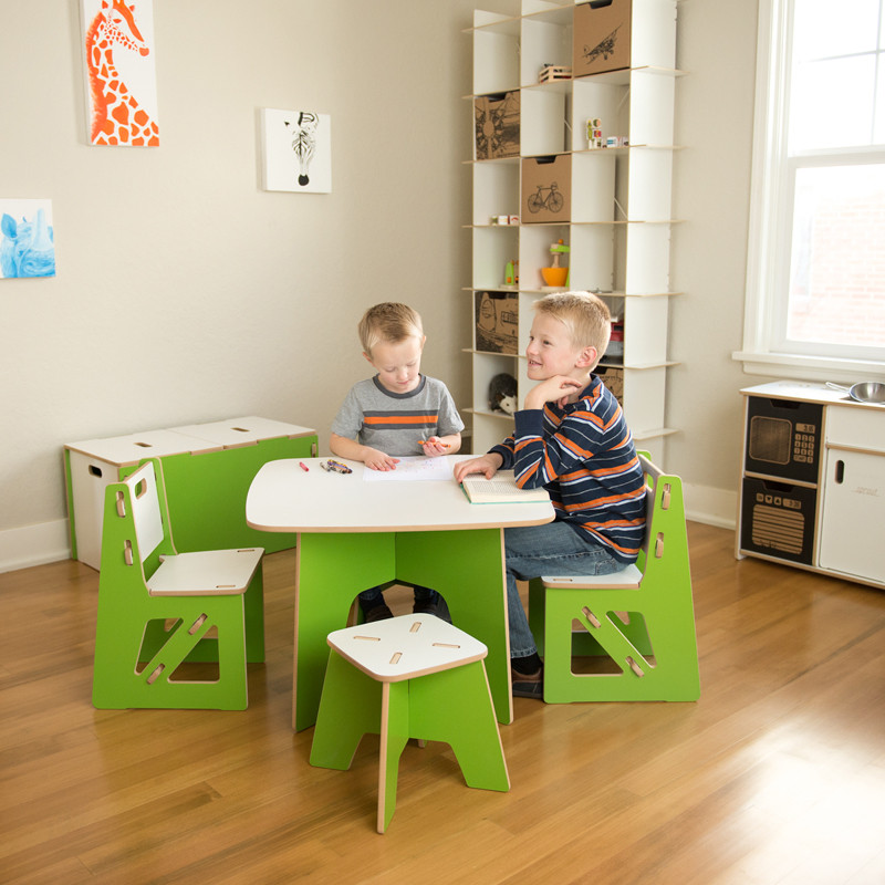 Modern Kids Table And Chair
 Modern Green and White Kids Table and Chair Set by Sprout Kids