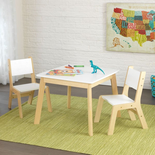 Modern Kids Table And Chair
 Shop KidKraft 3 piece White and Natural Modern Table and