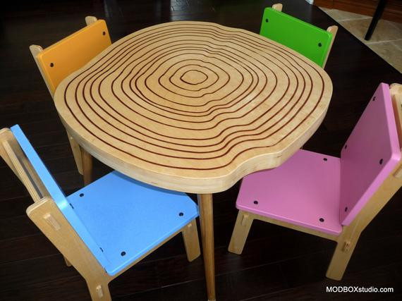 Modern Kids Table And Chair
 Items similar to Kids Table and Chairs Modern Furniture