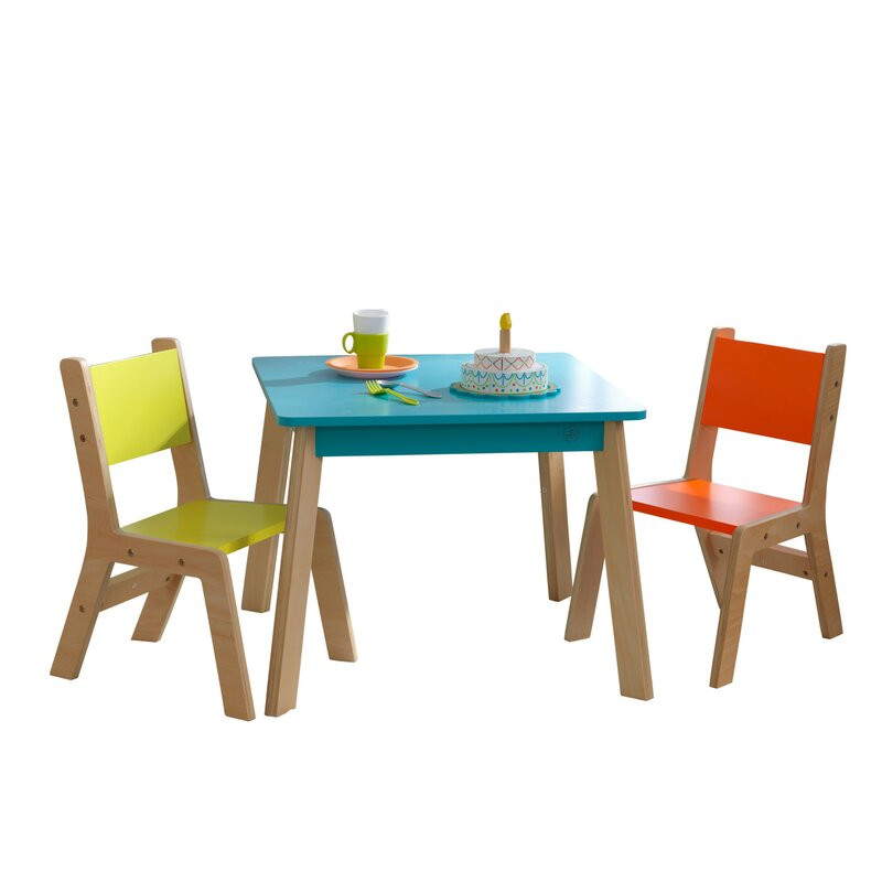 Modern Kids Table And Chair
 Modern Kids 3 Piece Writing Table and Chair Set & Reviews