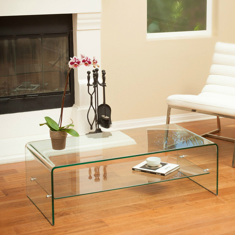 Modern Living Room Table
 Glass Coffee Table or Accent Solid Elegant Mid Century