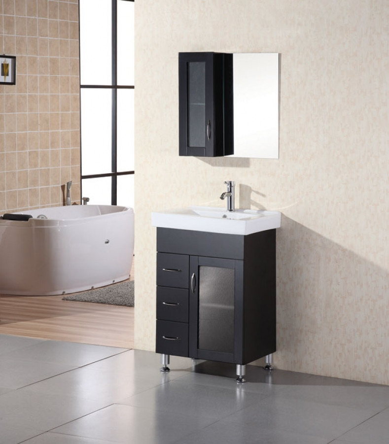 Modern Single Bathroom Vanity
 24 Inch Modern Single Sink Bathroom Vanity with Ceramic