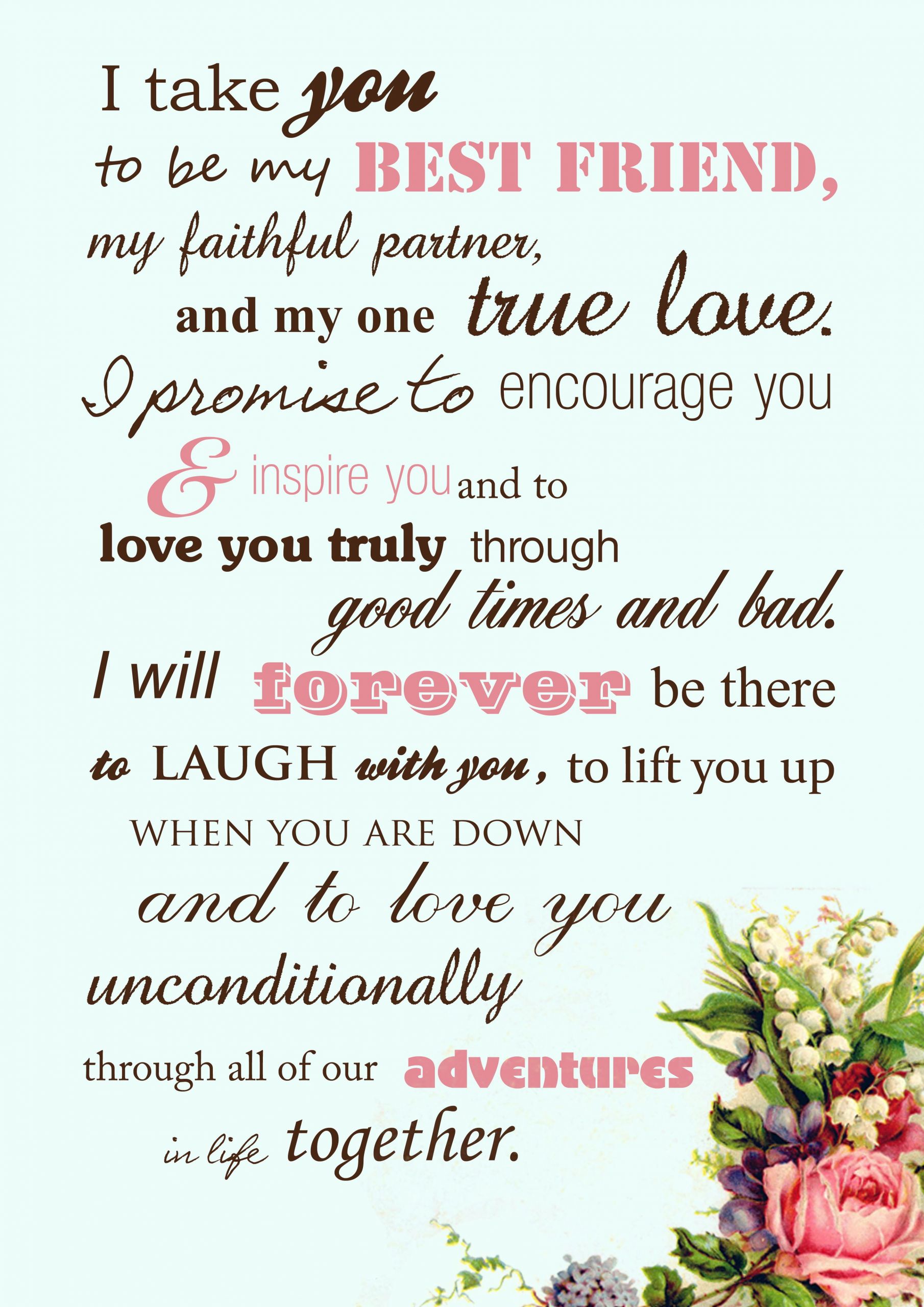 Modern Wedding Vows Examples
 Beautiful wedding vows instead of the traditional by the