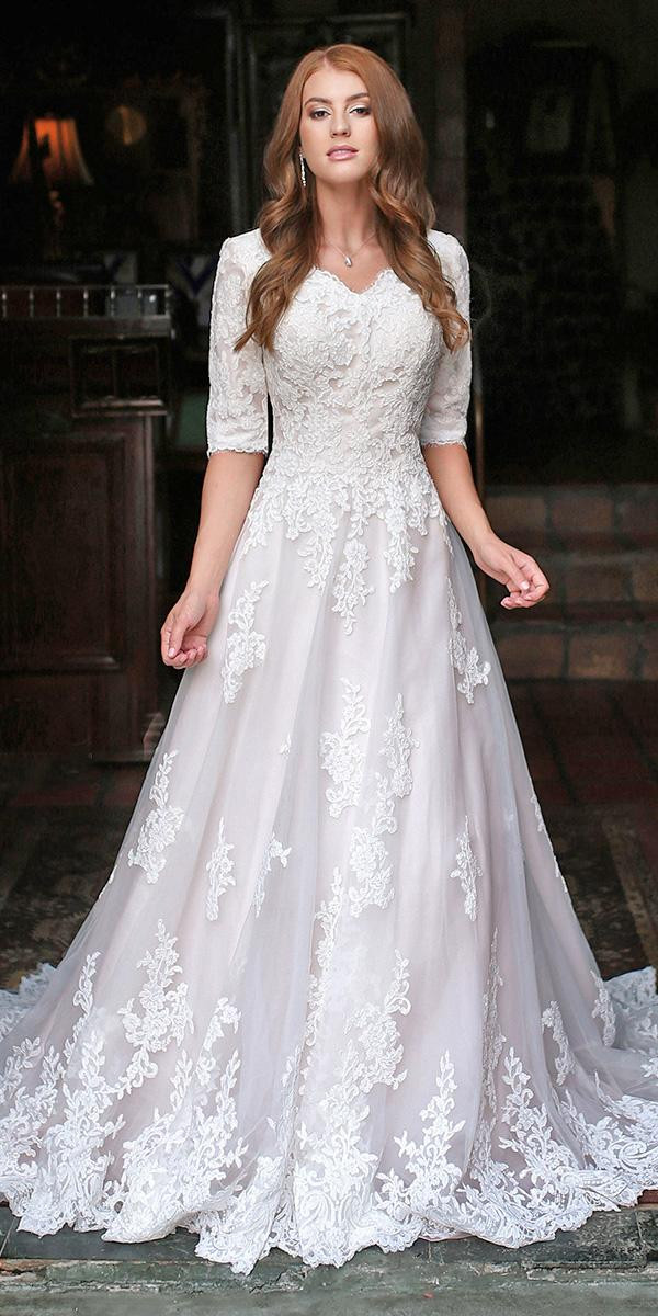 Modest Wedding Gowns With Sleeves
 Mon Cheri Modest Wedding Dresses To Look Grate
