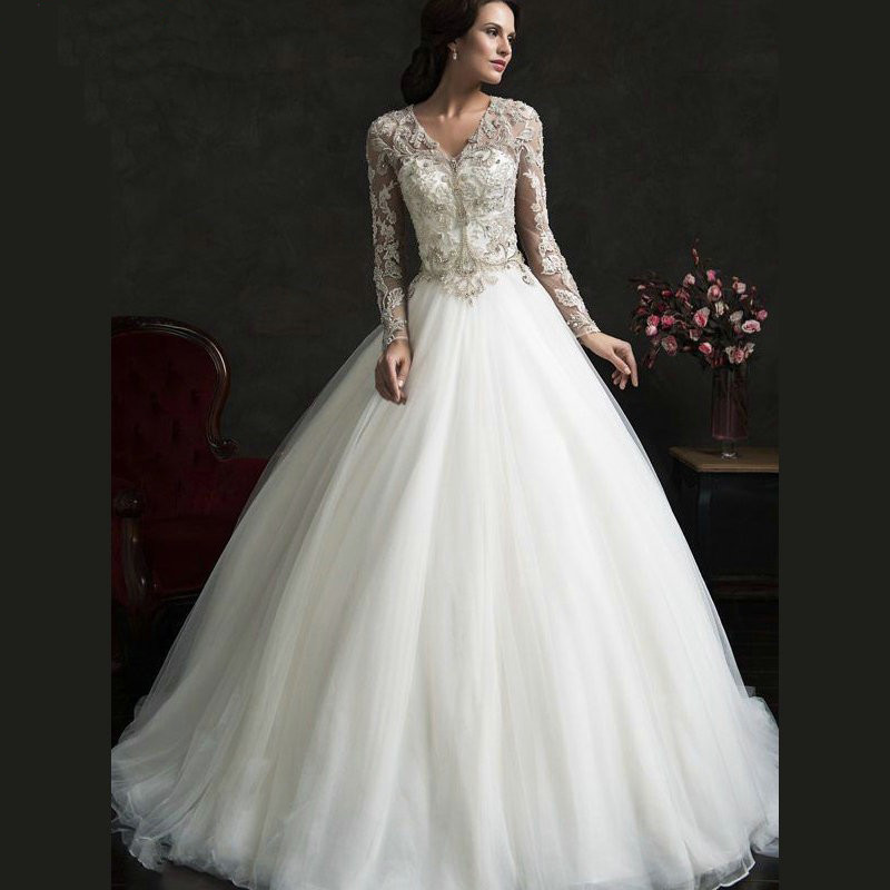 Modest Wedding Gowns With Sleeves
 Popular Long Sleeve Modest Wedding Gowns Buy Cheap Long