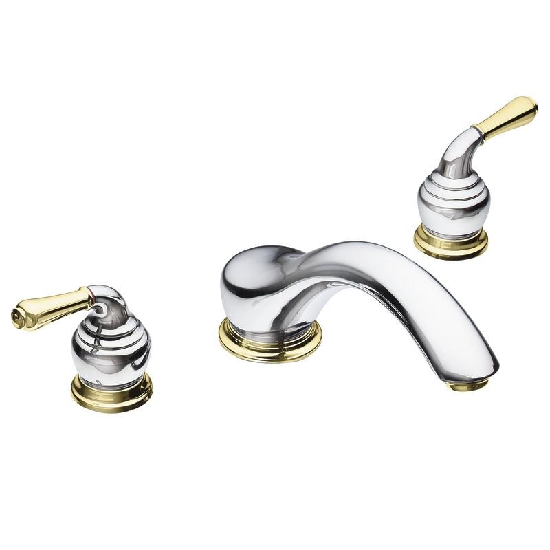 Moen Polished Brass Bathroom Faucets
 Moen Chrome Polished Brass Double handle Low Arc Roman