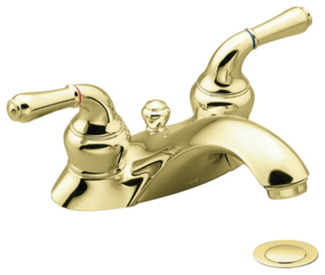 Moen Polished Brass Bathroom Faucets
 Moen 4551P Polished Brass Bath Sink Faucet Two Lever