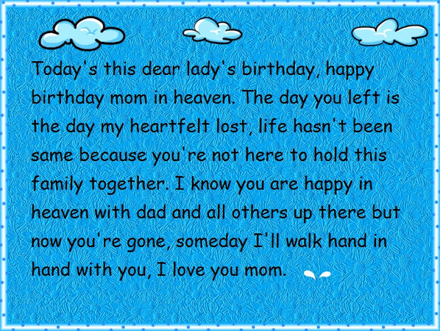 Mom Birthday In Heaven Quotes
 Mom in Heaven Birthday Quotes for Status