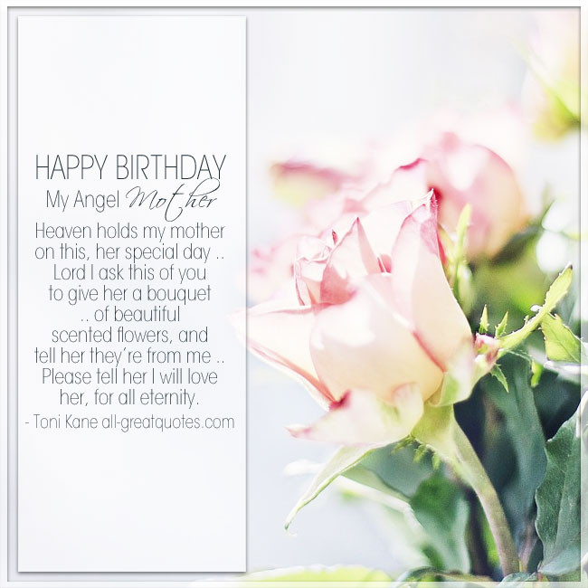 Mom Birthday In Heaven Quotes
 Happy Birthday My Angel Mother