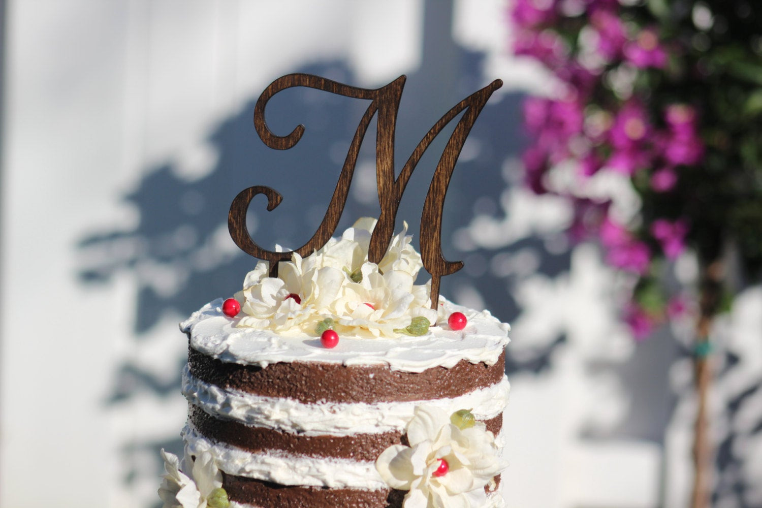 Monogram Cake Toppers For Weddings
 Monogram Wedding Cake topper Wooden Wedding Cake by