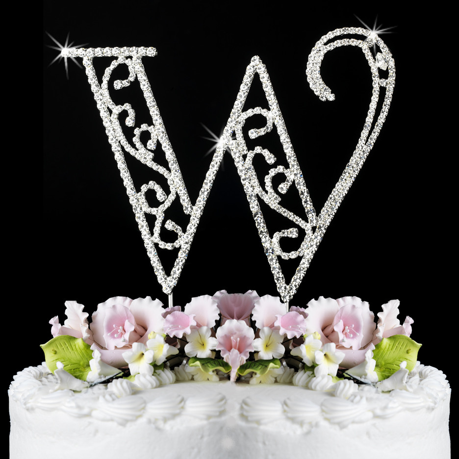 Monogram Cake Toppers For Weddings
 ROMAN Crystal Monogram Initial Wedding Cake Topper