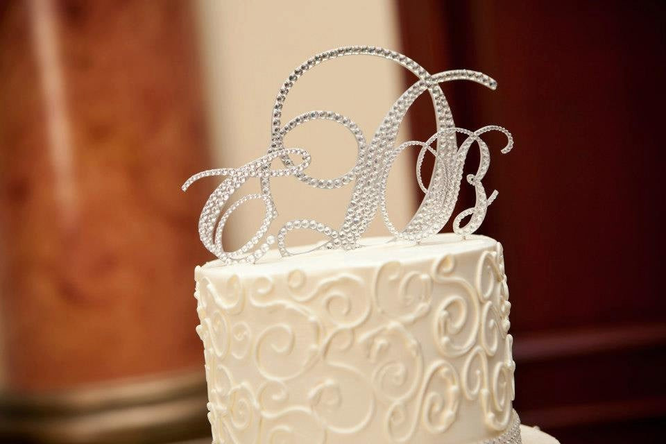 Monogram Cake Toppers For Weddings
 Swarovski Wedding Cake Toppers Crystal Monogram Cake Toppers