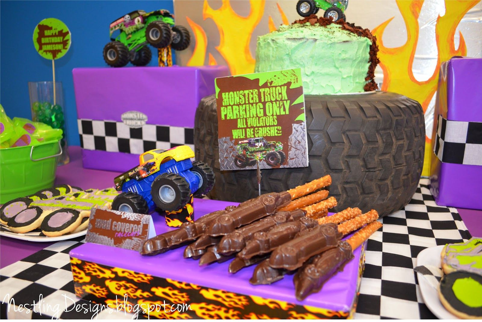 Monster Jam Birthday Decorations
 Nestling Monster Truck Party Reveal