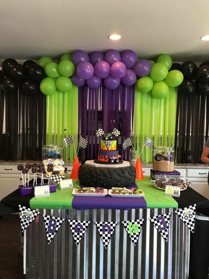 Monster Jam Birthday Decorations
 Monster Truck Birthday Party Ideas in 2019