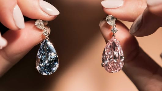 Most Expensive Earrings
 Blue and pink diamond earrings could be e most expensive