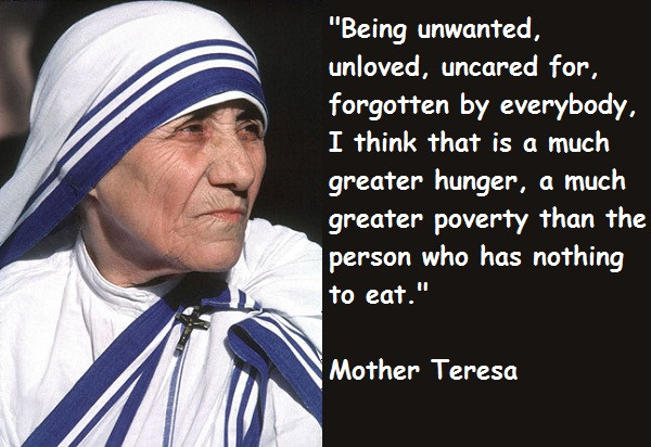Mother Theresa Quote
 Three Little Birds plus one more Mother Teresa