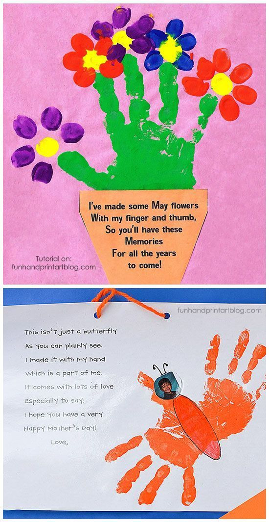 Mother'S Day Art Craft Ideas For Preschoolers
 Handprint and Fingerprint Flowerpot with Poem for Mother s
