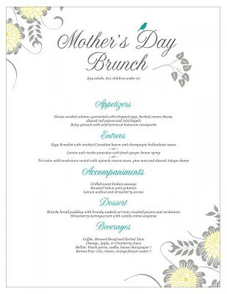 Mother'S Day Dinner Menu
 Mother S Day Breakfast Menu Ideas – Mothers Day Recipes