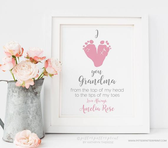 Mother's Day Gifts From Infants
 Personalized Mother s Day Gift for Grandma From Baby I
