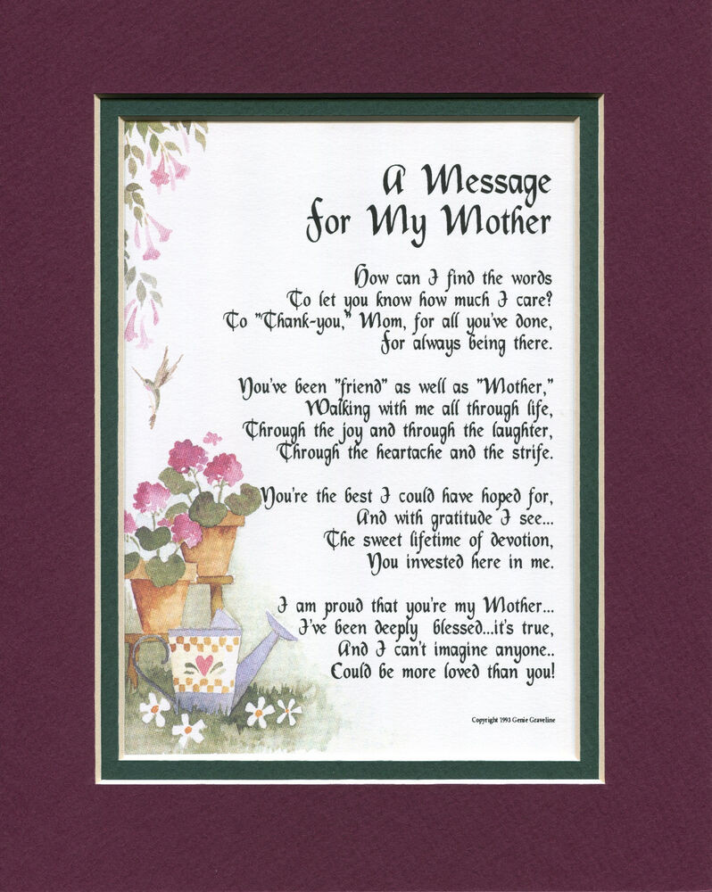 Mother'S Day Quotes
 8 Mother s Day t present keepsake poem for mom mother