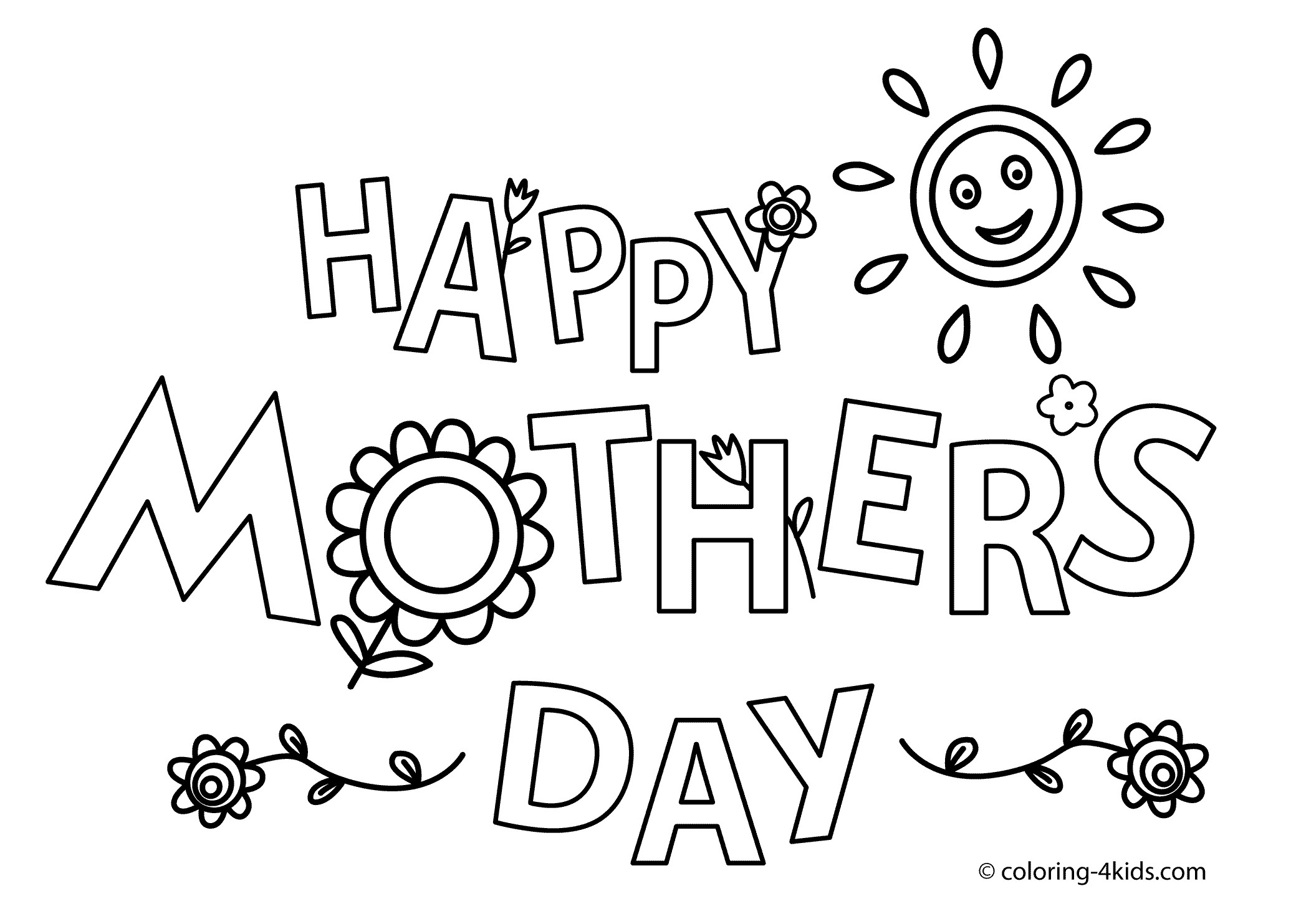 Mothers Day Coloring Pages For Kids
 Happy Mother s day coloring pages for kids printable free