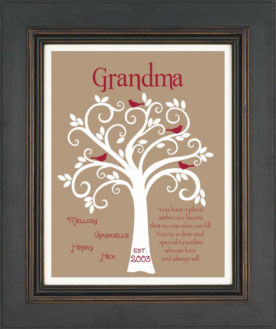 Mothers Day Gift Ideas For Grandma
 Grandma Gift Family Tree Personalized t by