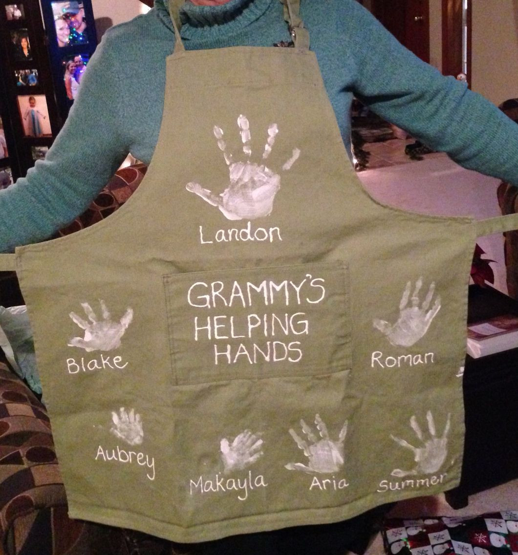Mothers Day Gift Ideas For Grandma
 Handprint apron t for Grandma