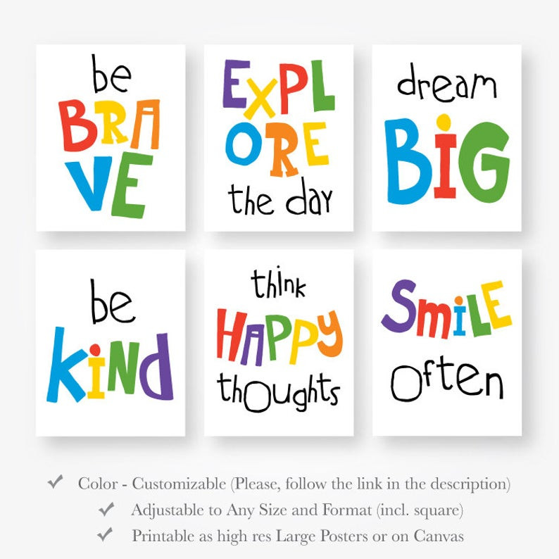 Motivational Kids Quotes
 Motivational playroom quotes kids girls boys room