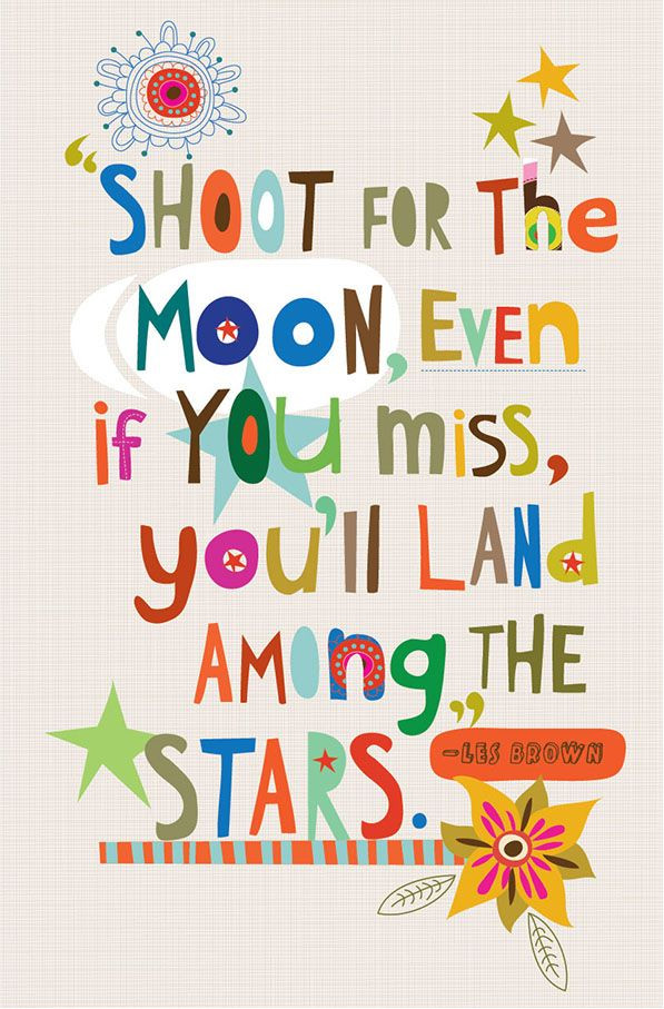 Motivational Quotes For Kids
 PRINTS Shoot for the moon Wall Print Ecojot eco