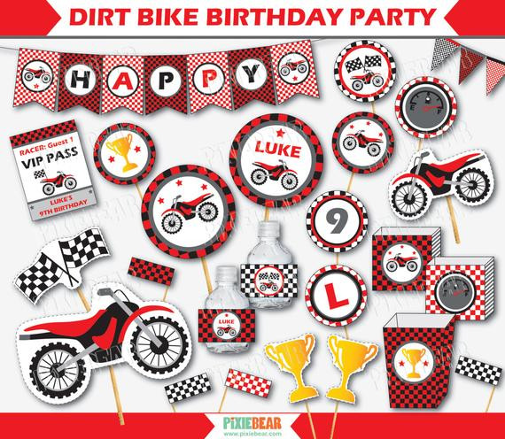 Motocross Birthday Party
 Dirt Bike Party Motorcycle Birthday Motocross Party