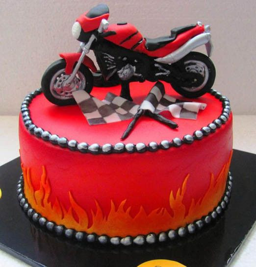 Motorcycle Birthday Cakes
 Delicious inked motorcycle cake birthday speed