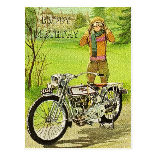 Motorcycle Birthday Cards
 HAPPY BIRTHDAY MOTORCYCLE POSTCARD