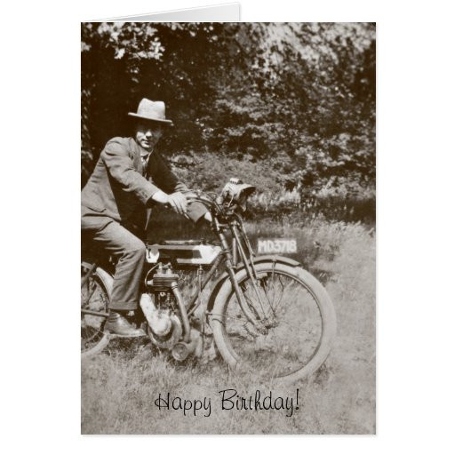 Motorcycle Birthday Cards
 Vintage motorcycle birthday card