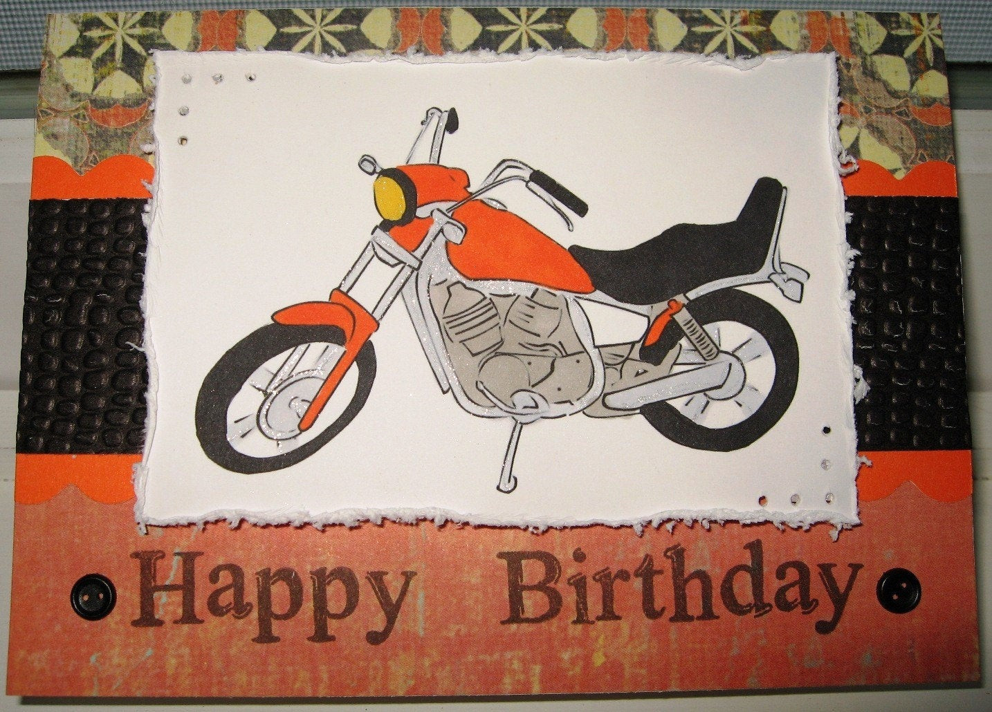 Motorcycle Birthday Cards
 Motorcycle themed Happy Birthday Card by LuckyLuCreations