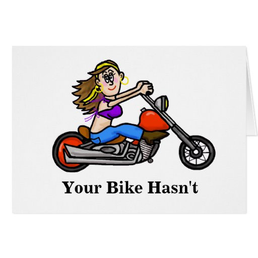 Motorcycle Birthday Cards
 Woman Riding Motorcycle Birthday Card