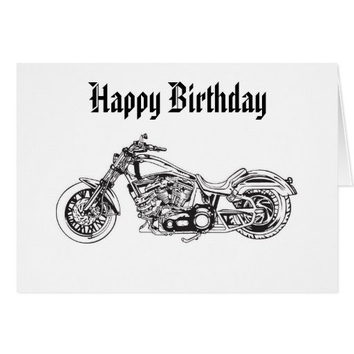 Motorcycle Birthday Cards
 Motorcycle 1 Happy Birthday Card