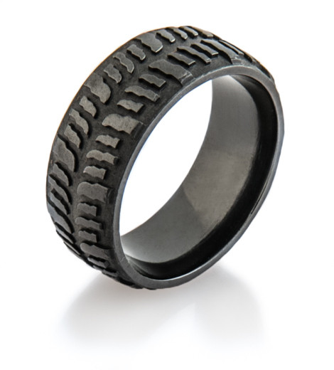 Mud Tire Wedding Rings
 Men s Blacked Out Mud Bogger Ring Titanium Buzz