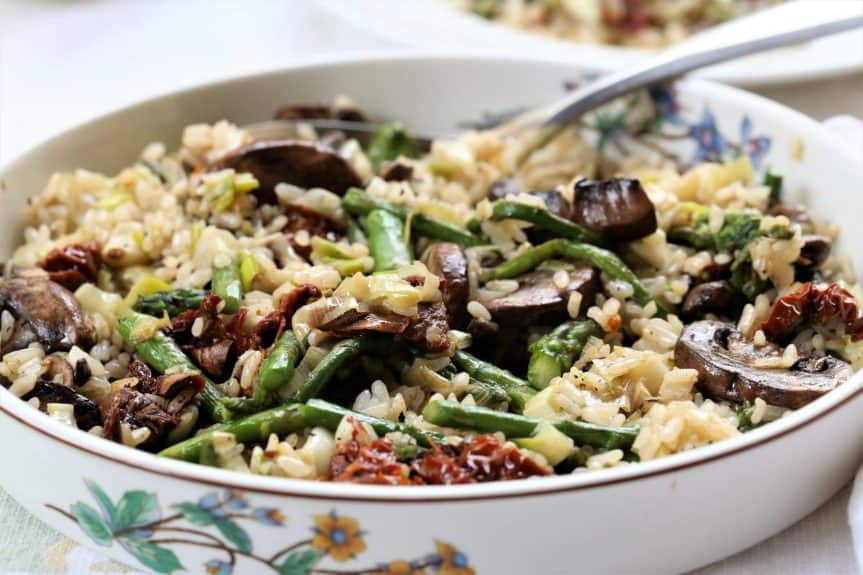 Mushroom Asparagus Risotto
 Instant Pot Asparagus Mushroom Risotto ady to serve in 30