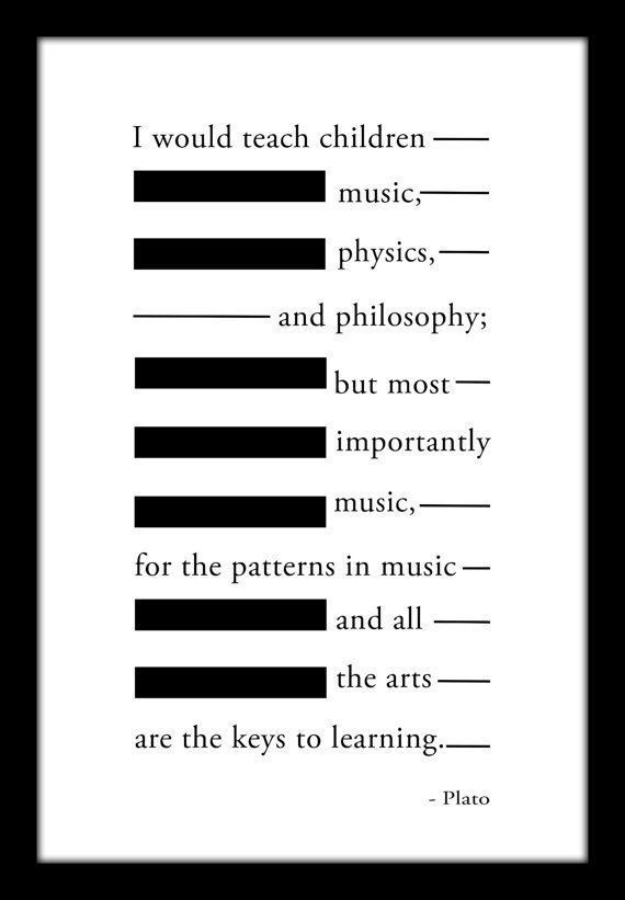 Music Education Quotes
 PLATO Music Quote 8"x 12" Music Poster Piano School