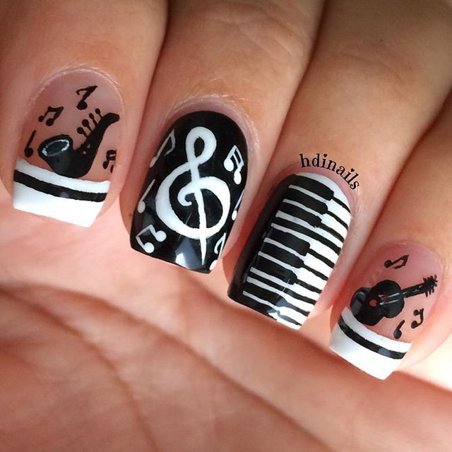 Music Note Nail Designs
 Instagram media hdinails Music nail nails nailart