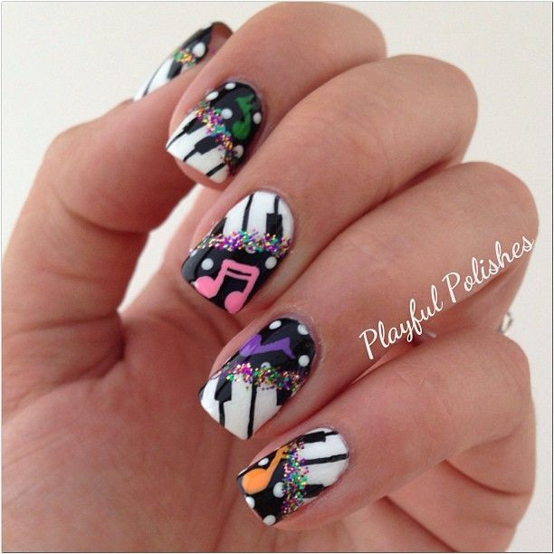Music Note Nail Designs
 Music note nail art Lex quince