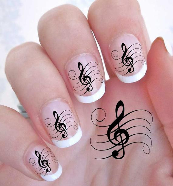 Music Note Nail Designs
 42 TREBLE CLEF Music Note Nail Art GCL G Clef Rocker