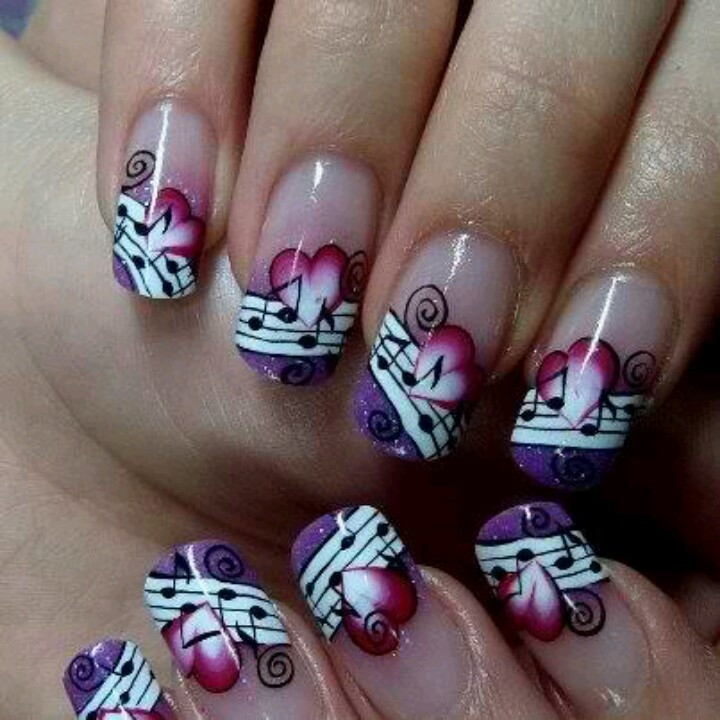 Musical Nail Art
 Musical nail art Nails Cute Designs