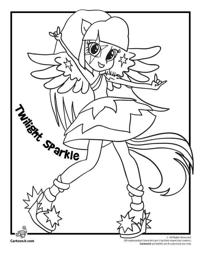 My Little Pony Girls Coloring Pages
 Twilight Sparkle My Little Pony Rainbow Rocks Girls