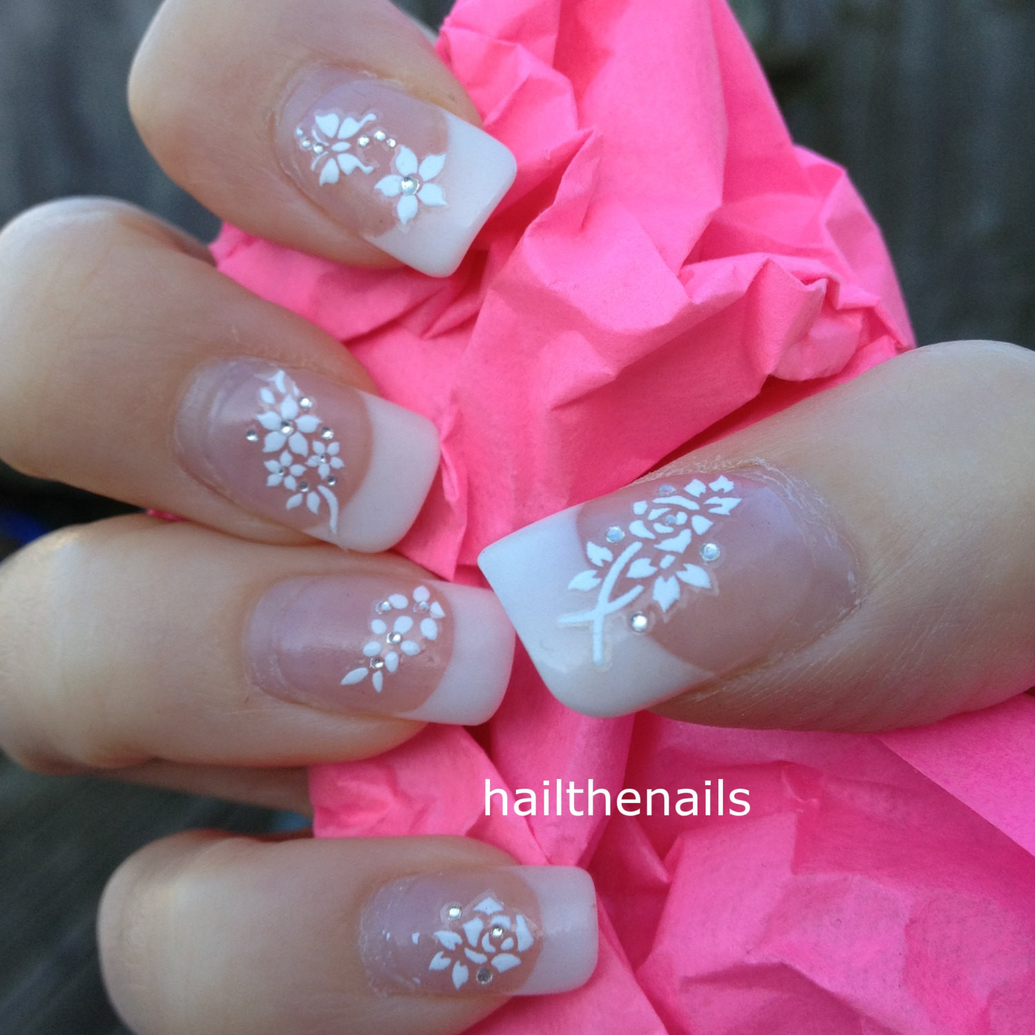 Nail Art Design Stickers
 White Nail Art Stickers Nail Decals Wraps Sparkly by
