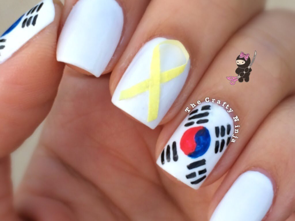 Nail Art Flags
 South Korea Flag Nail Art Tutorial Video